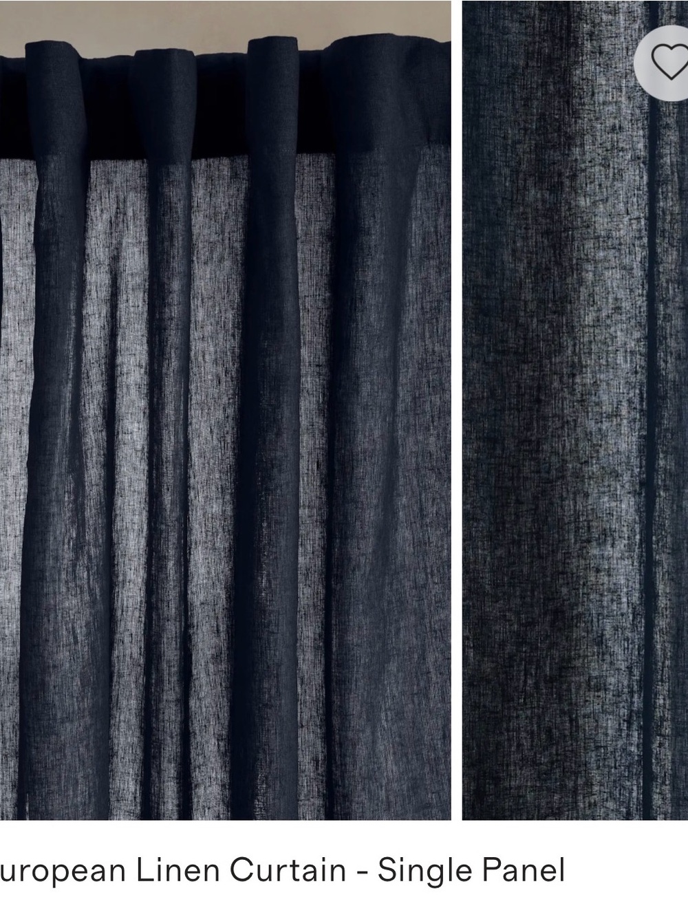 Quince European Linen Curtain - Single Panel - Picture 4 of 8